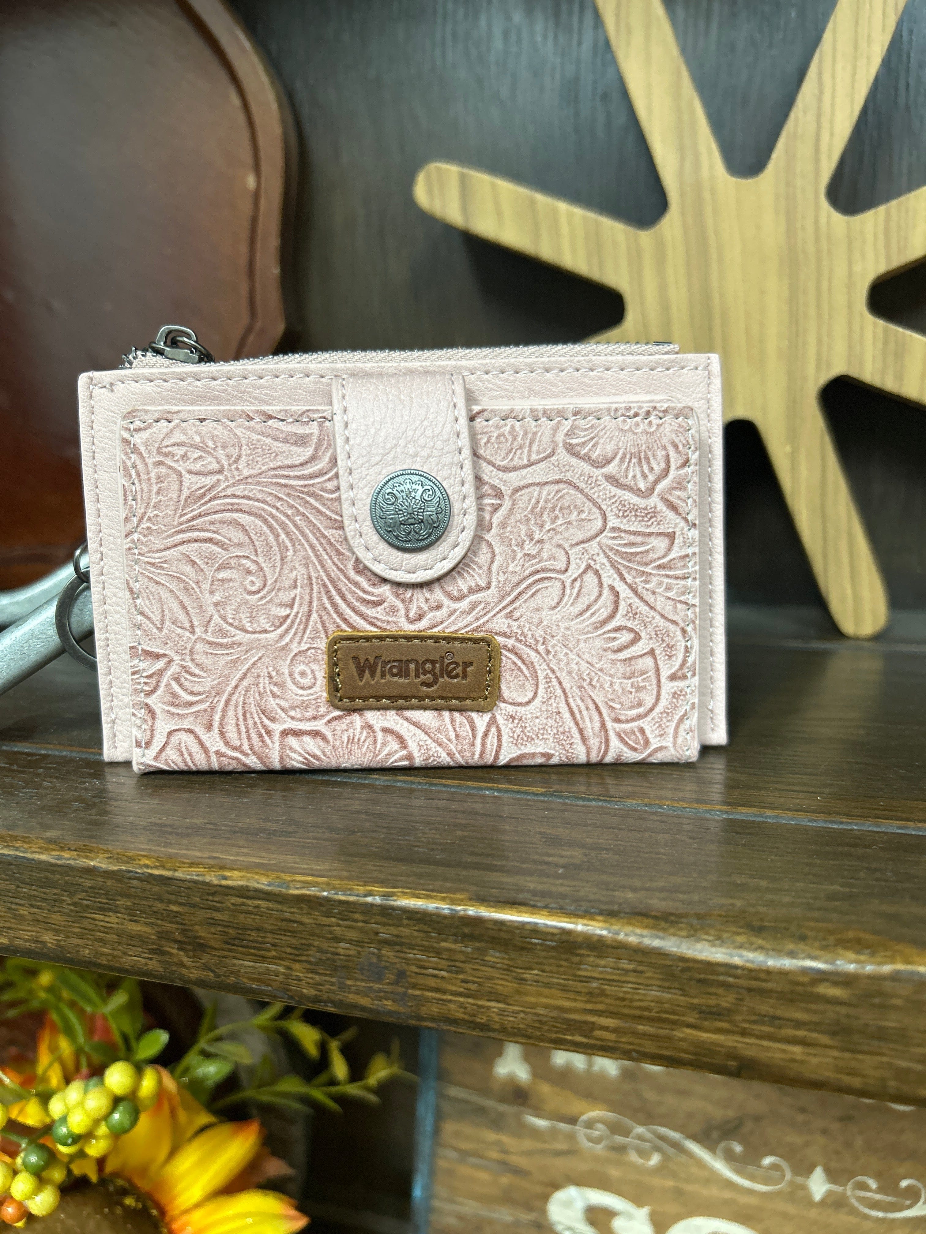 Wrangler Floral Embossed Bi-fold Wallet ~ Pink