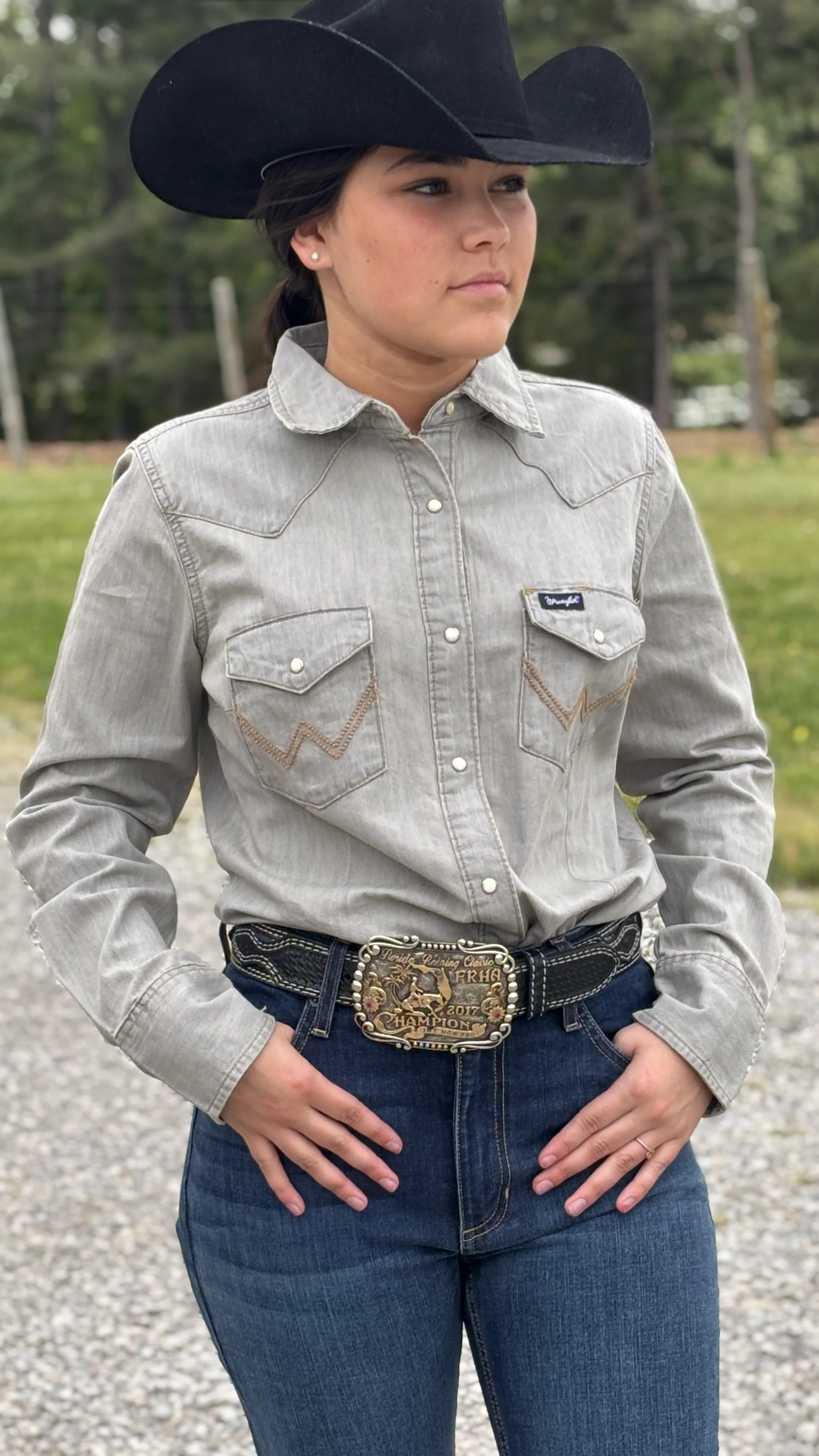 Wrangler Western Snap Work Denim Shirt - Image 2